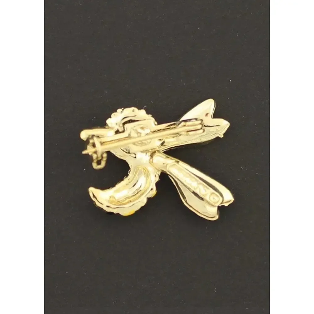 Vintage Set‎ Of 2 Signed Gerry’s Stinging Bumblebee Bee Enamel Gold Tone Brooch